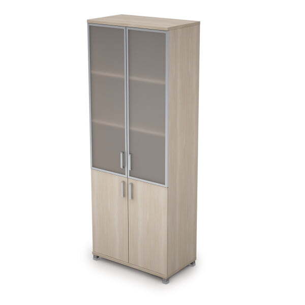 6Ш.005.4 Шкаф для документов высокий со стеклом (800x450x2116) (Шамони светлый)