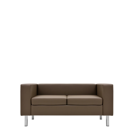 Диван офисный Маэстро (V-800) 2-х местный с подлокотниками (Коричневый)