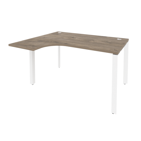 Стол эргономичный левый на П-образном м/к Onix O.MP-SA-3L 1380x1180x750 (Тиквуд Темный/Белый Металл)