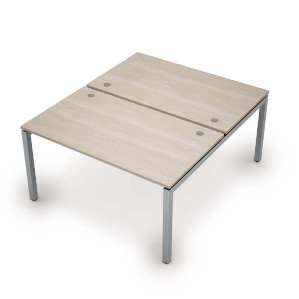 6МБ.5289 Бенч-система на 2 рабочих места (1400x1635x750) (Шамони светлый/Алюминий матовый)