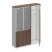 Шкаф комбинированный (документы со стеклом - одежда узкий) City СИ 310 1502x400x2034 (Дуб гладстоун светлый / Белый премиум / Белый премиум)