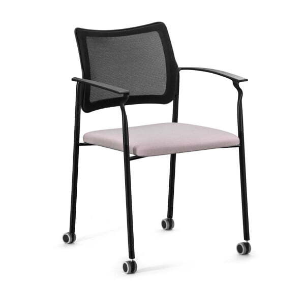 PINKO Mesh_black Кресло на колёсах с подлокотниками (Черный/Светлый/Черный)