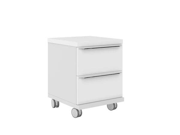 Тумба мобильная с двумя ящиками Emporio Premium EMP201 454x500x590 (Белый глянец)