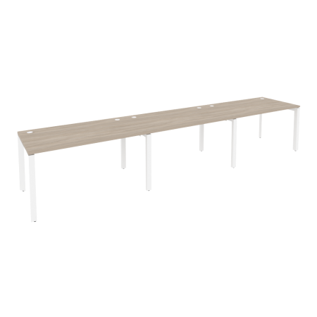 Рабочая станция на П-образном м/к Onix O.MP-RS-3.3.8 4140x800x750 (Дуб Аттик/Белый Металл)