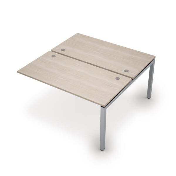 6МБК.5279 Бенч-система на 2 рабочих места, конечный модуль (1400x1435x750) (Шамони светлый/Алюминий матовый)