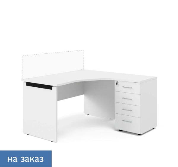 TOUR WOOD Стол письменный правый 158 (Белый/Антрацит)