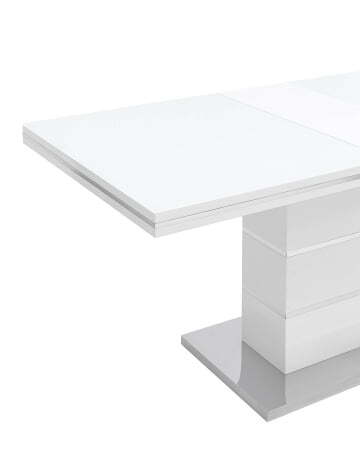 Стол обеденный Глазго раскладной 140-170*80 глянцевый белый (Стол обеденный Глазго белый)