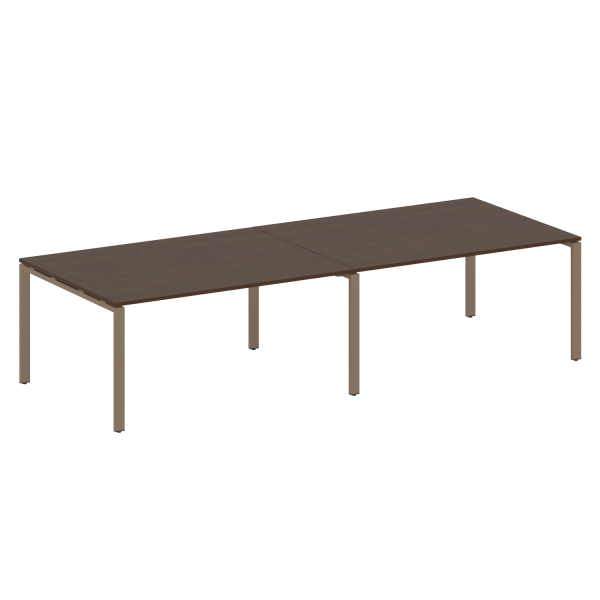 Переговорный стол 2 столешницы Metal System Style БП.ПРГ-2.4 3200x1235x750 (Венге Цаво/Мокко металл)
