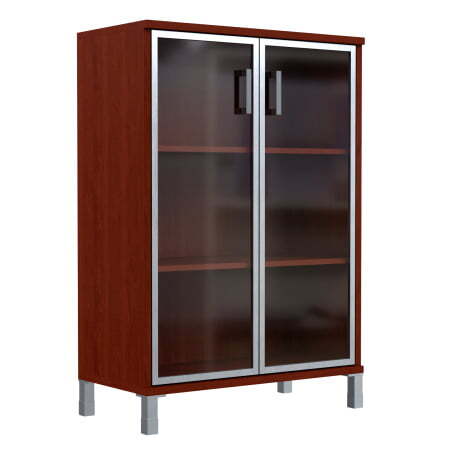 Шкаф 3 уровня, широкий, стекло в AL раме Born B-420.7 900x450x1286 (Бургунди)