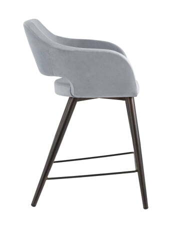 Стул полубарный Саймон велюр серый (Стул полубарный Саймон серый)