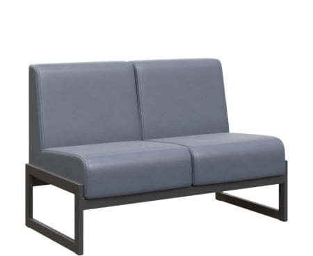 Диван двухместный MD.D2  (1255х700х700) (Oregon Серый арт.17/Чёрный металл)