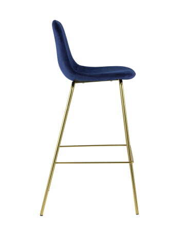 Стул барный Валенсия велюр синий золотые ножки (Стул барный Валенсия синий)