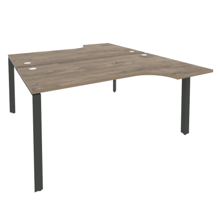 Рабочая станция на П-образном м/к Onix O.MP-D.SA-1 1580x1995x750 (Тиквуд Темный/Черный металл)