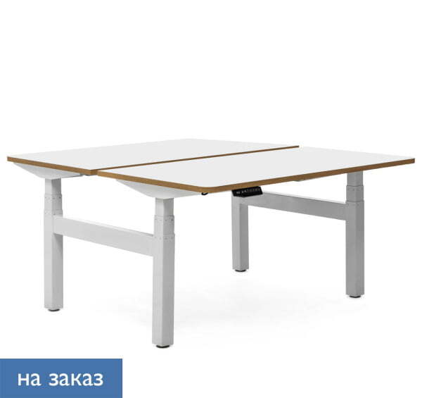 SKID Бенч-система на 2 рабочих места 160х155 (Белый Калифорнийский дуб/Белый металл)