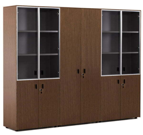 EXE Шкаф комбинированный с гардеробом (Орех/Черный)