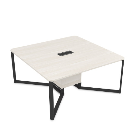 16СК.122 Стол-квадрат  (1200x1200x750) (Ivory | Черный)