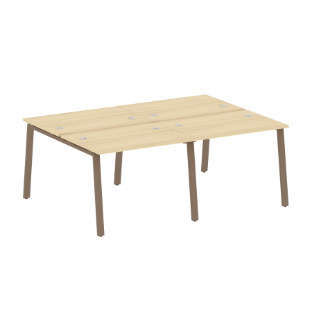 Рабочая станция на 4 рабочих места на А-образном м/к Metal System Style БА.СМ-4.1 2000x1475x750 (Акация/Мокко металл)