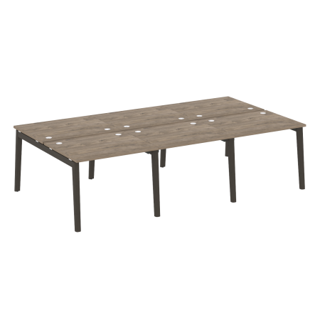 Рабочая станция на деревянных опорах Onix Wood OW.D.RS-6.1.8 2940x1635x750 (Тиквуд Темный/Дуб Темный)
