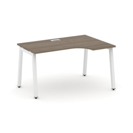 Стол рабочий эргономичный SN-5A.SPA-001(R) (1380х600/980х750) (Вяз Благородный/Металл Белый)