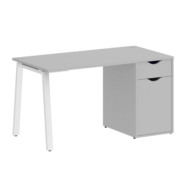 Стол письменный VR.SP-3-138.1.A 1380x720x750 (Серый/Белый Металл)