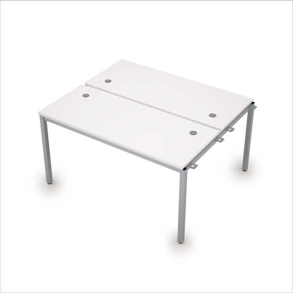 6МБН.269 Сдвоенные бенч-системы, начальный модуль (1400x1235x750) (Белый/Алюминий матовый)