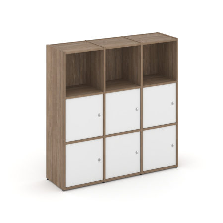 Стеллаж Locker Plus LK.K-003 1188x350x1203 (Дуб Аризона | Белый)