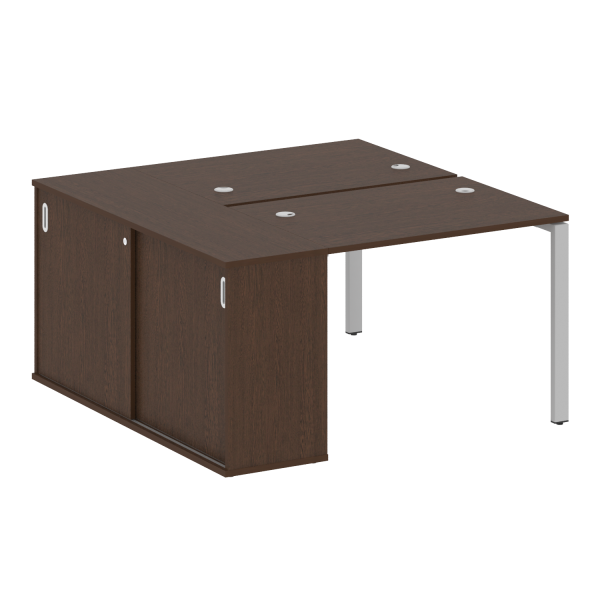 Рабочая станция с опорным шкафом-купе Metal System Style БП.РС-СШК-1.1 1410x1475x750 (Венге Цаво/Серый металл)