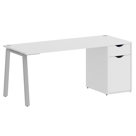 Стол письменный VR.SP-3-178.1.A 1780x720x750 (Белый/Серый Металл)