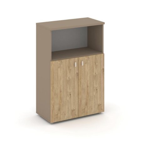 Шкаф средний широкий ES.ST-2.1 (800х420х1207) (Латте/Тиквуд Светлый)