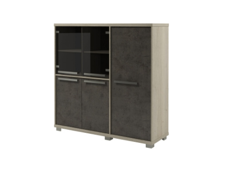 Шкаф трехсекционный правый Vestar Z-33-11пр 1556x500x1538 (Дуб Галифакс белый/Бетон Чикаго)