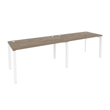 Рабочая станция на П-образном м/к Onix O.MP-RS-2.3.7 2760x720x750 (Тиквуд Темный/Белый Металл)