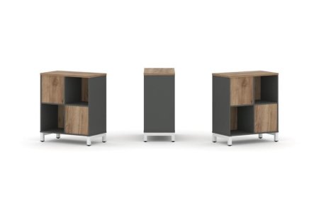 Набор стеллажа 2-х сторонний, 2 яруса SN.NSD-221 (754х400х881) (Антрацит/Дуб Табак/Металл Белый)