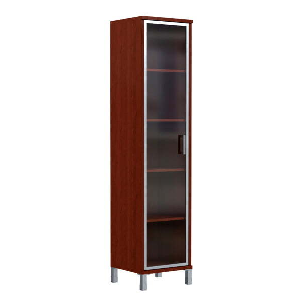 Шкаф узкий, стекло в AL раме, правая Born B-431.8 R 475x450x2054 (Бургунди)