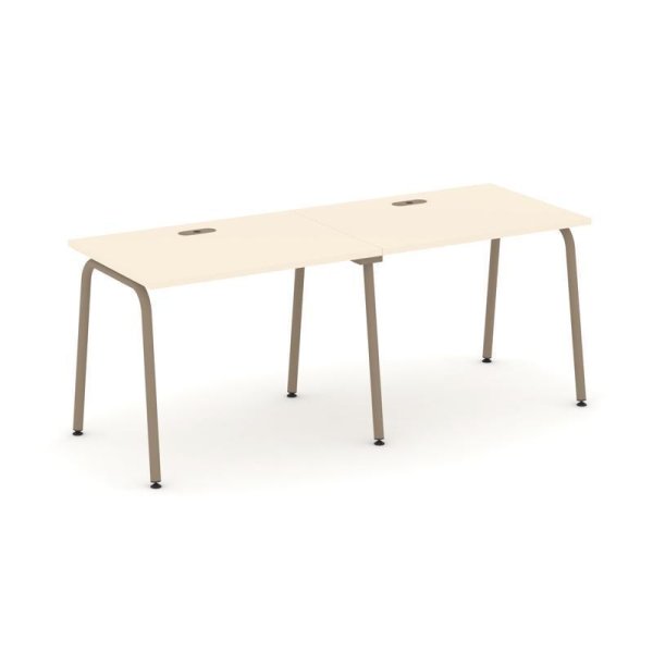 Рабочая станция 2 места ES.RS-2.1-LK (1960х730х750) (Сатин/Металл Латте)