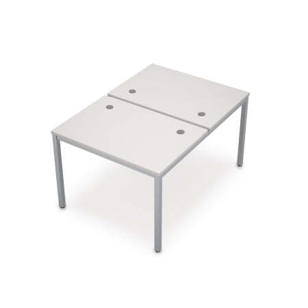 6МБ.277 Бенч-система на два рабочих места (1000x1435x750) (Белый/Алюминий матовый)