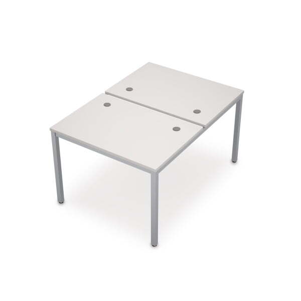 6МБ.277 Бенч-система на два рабочих места (1000x1435x750) (Белый/Алюминий матовый)