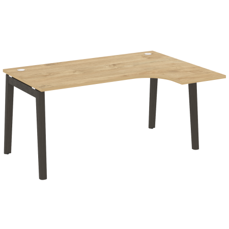 Стол эргономичный правый на деревянных опорах Onix Wood OW.SA-4R 1580x1180x750 (Тиквуд Светлый/Дуб Темный)