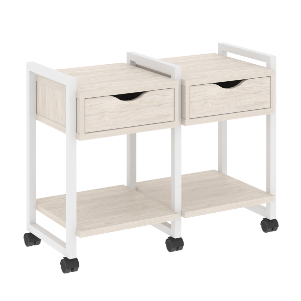 Тумба на колесных опорах наборная VR.L-TN-1.K 970x460x767 (Денвер Светлый/Белый металл)