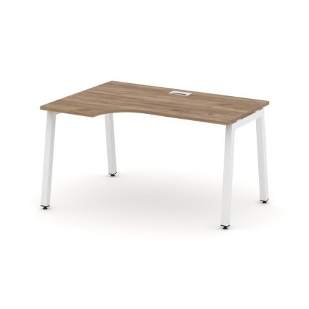Стол рабочий эргономичный SN-5A.SPA-001(L) (1380х600/980х750) (Дуб Табак/Металл Белый)