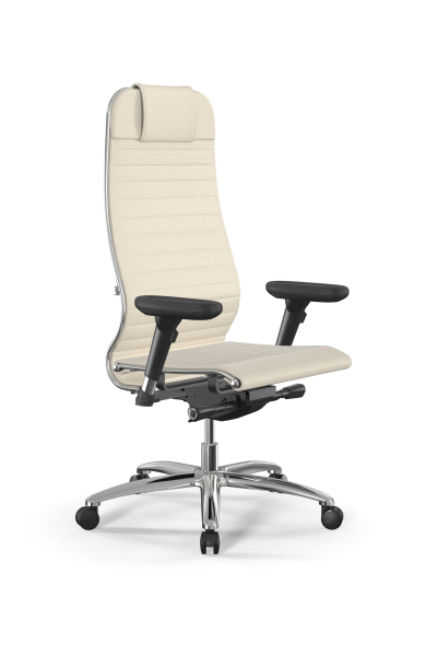 Кресло для руководителя Метта Samurai L1-3D - Infinity /Uc02/Nc02/D13P(M26.B31.G20.W03) (Молочный)