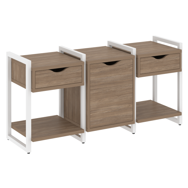 Тумба на регулируемых опорах наборная VR.L-TN-6.O 1440x460x719 (Дуб Аризона/Белый металл)