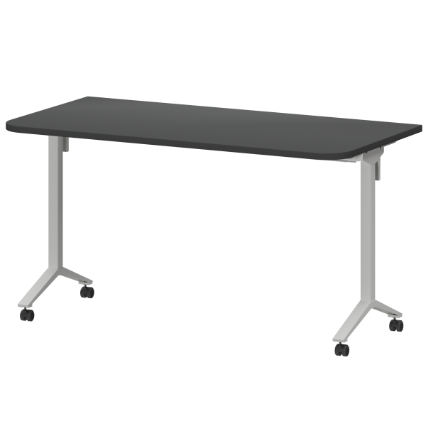 Стол мобильный складной радиусный Моби МБ25-140.70Р 1400x700x750 (Графит/Белый)