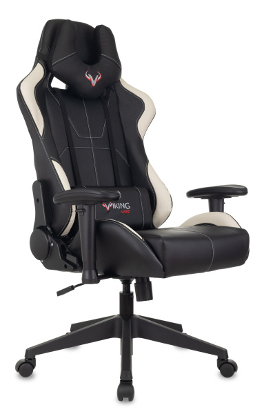 Кресло игровое Zombie VIKING 5 AERO черный/белый эко.кожа с подголов. крестов. пластик (Белый)