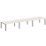 Переговорный стол 3 столешницы Metal System Style БП.ПРГ-3.5 5400x1235x750 (Дуб Наварра/Серый металл)