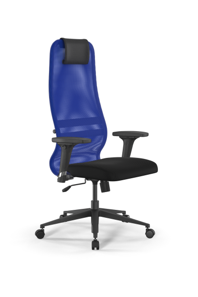 Кресло для руководителя Метта Sit 8 B1-8D - X1+UMF(X1) /Uh00/Wh00/D02P(M09.B11.G19.W02) (Синий | Черный)