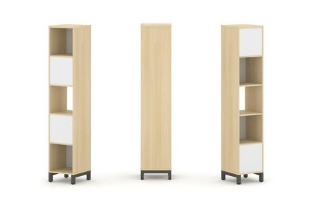 Набор стеллажа 2-х сторонний, 5 ярусов SN.NSD-511 (387х400х1982) (Акация Лорка/Белый/Металл Антрацит)