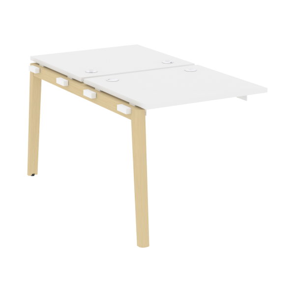 Наборный элемент рабочей станции на деревянных опорах Onix Wood OW.2.NRS-0.7 780x1475x750 (Белый Бриллиант/Дуб Светлый)