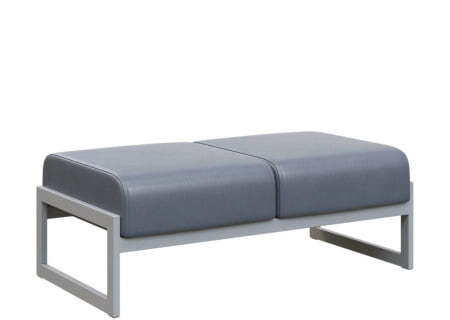 Банкетка двухместная MD.B2  (1255х700х700) (Oregon Серый арт.17/Серый металл)