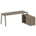 Рабочая станция с тумбой на А-образном м/к Metal System Style БА.РС-СТС-2.5 (R) 1900x1520x750 (Дуб наварра/Серый металл)