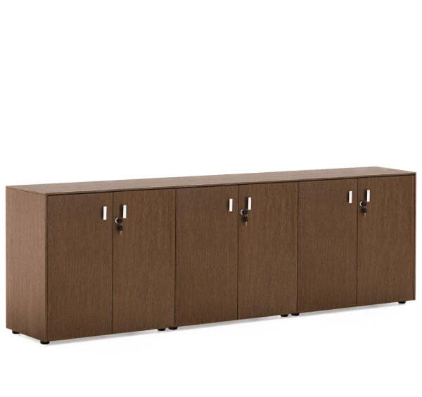 EXE Шкаф H82, 6 дверей (Орех/Хром)